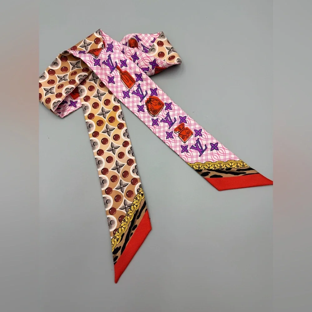 Louis Vuitton Bando BB Bubblegram Silk Multicolor Scarf - Picture 5 of 6